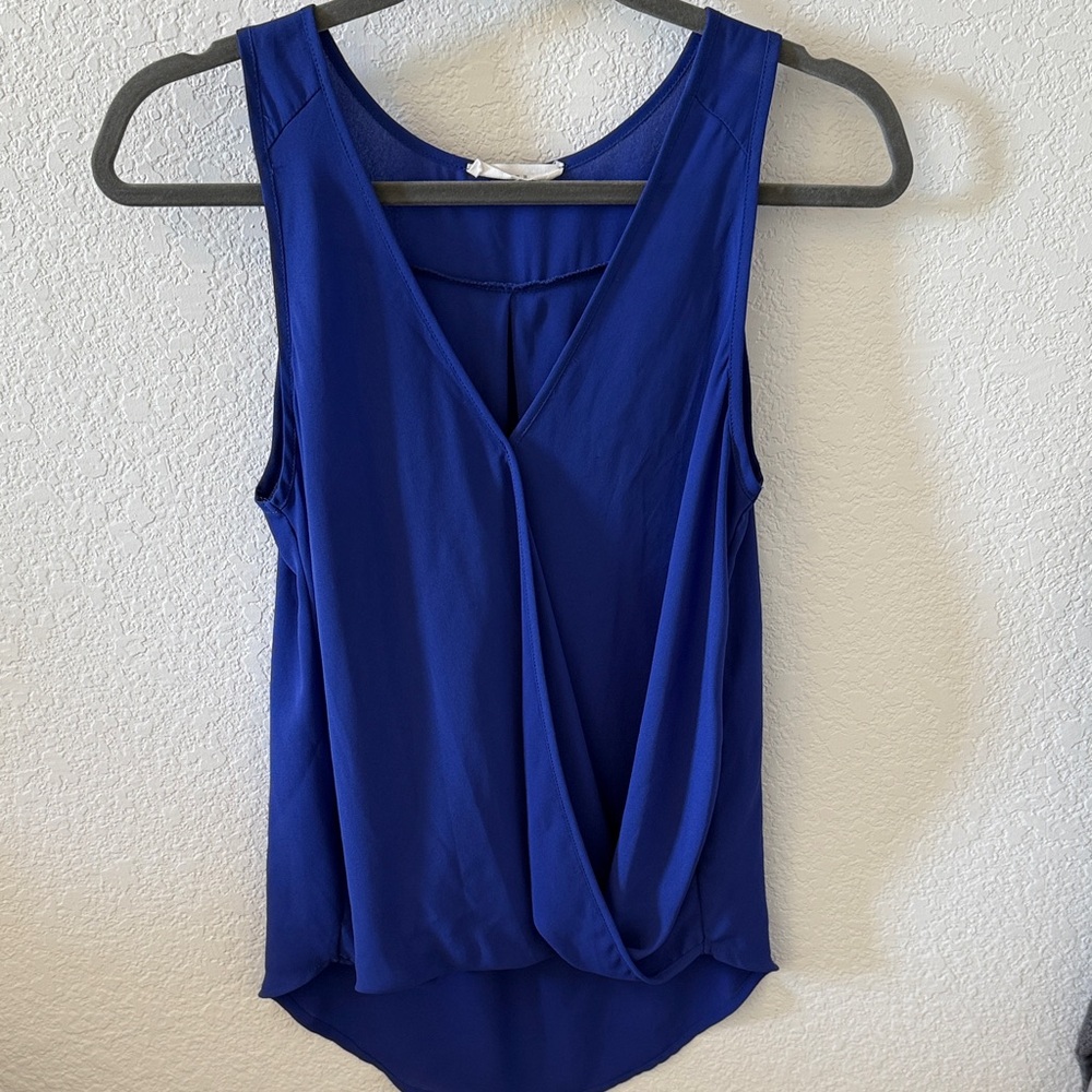 Lush Royal Blue V-Neck Blouse